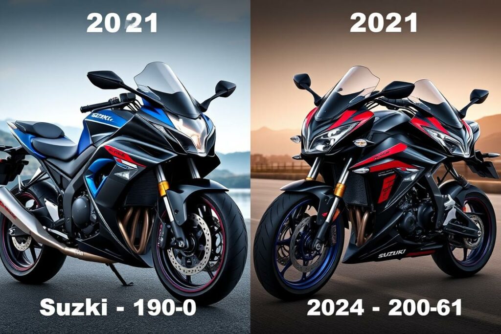 comparação Suzuki GSX-S1000 modelos anteriores